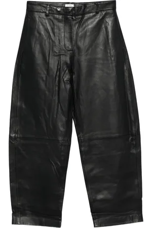 St Agni Leather straight-leg trousers