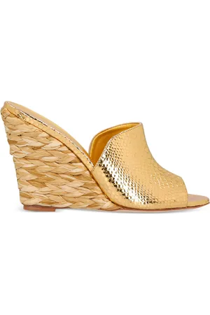 PARIS TEXAS 100mm leather open-toe mules