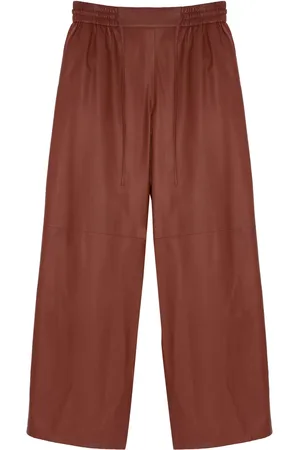 YVES SALOMON Leather wide-leg trousers