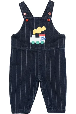 Bobo Choses Choo Choo pinstripe dungarees