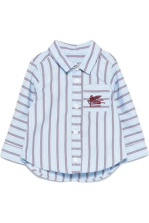 Etro Pegaso striped embroidered shirt