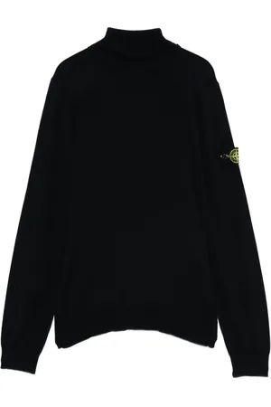 Stone Island Roll-neck logo-patch jumper