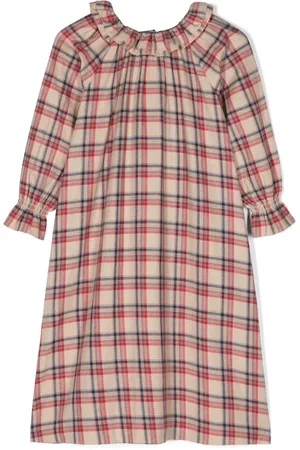 BONPOINT Plaid-check long-sleeve nightdress
