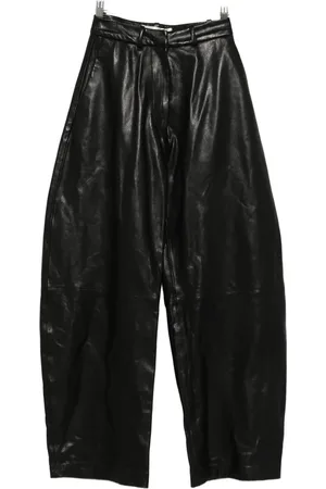 Nour Hammour Leather wide-leg trousers