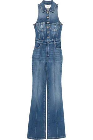 Elisabetta Franchi Button-fastening denim jumpsuit