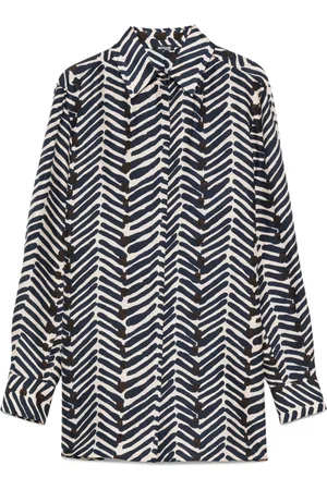 Kiton Herringbone-print silk shirt