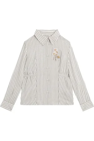 Dolce & Gabbana Striped floral-embroidered shirt