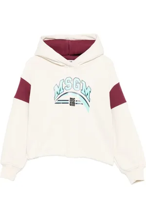 Msgm Logo-print colour-block hoodie