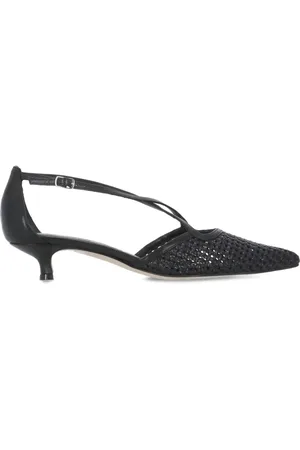 The Seller 40mm woven ankle-strap pumps
