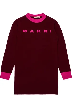 Marni Intarsia knit-logo dress