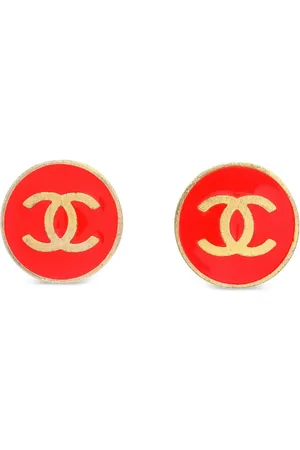 CHANEL 2001 CC-logo button clip-on earrings