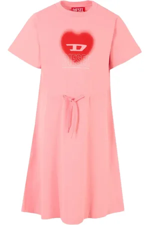 Diesel Heart-logo drawstring-waist dress