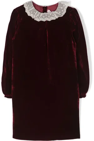 BONPOINT Bib-collar velvet dress