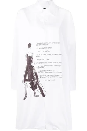 YOHJI YAMAMOTO Graphic-print longline shirt