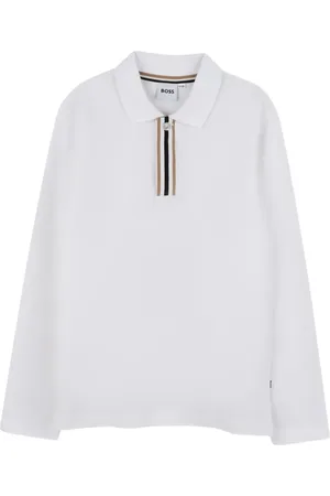 HUGO BOSS Long-sleeve logo-embroidered polo shirt