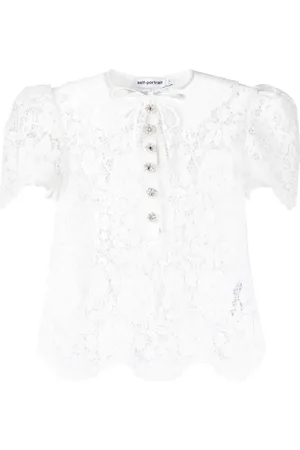 Self-Portrait Floral-lace top
