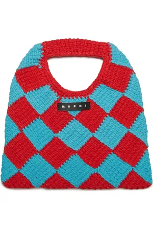 Marni Diamond checked crochet bag
