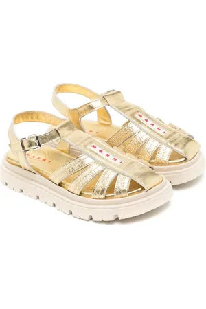 Marni Logo-appliqué caged leather sandals