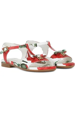 Dolce & Gabbana Logo-plaque poppy-print sandals