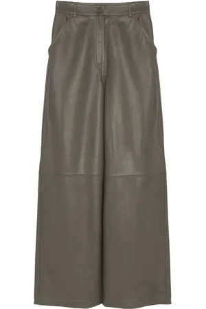 YVES SALOMON Leather wide-leg trousers