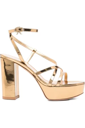 Gianvito Rossi 100mm metallic leather sandals