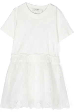 SEA Broderie-anglaise short-sleeve dress