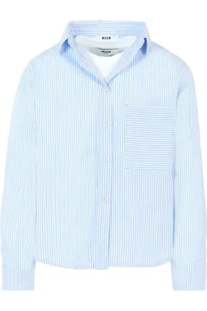 Msgm Striped patch-pocket shirt