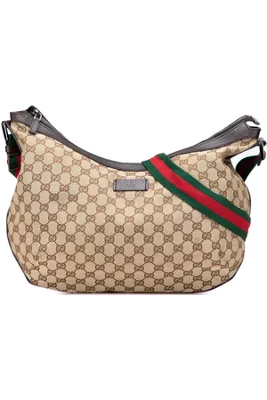 Gucci 2000-2015 Medium GG Canvas Web Half Moon crossbody bag