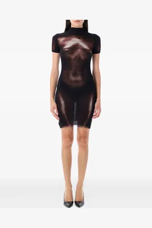 Jean Paul Gaultier Mesh body-print mini dress