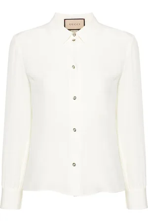 Gucci Logo-embroidered silk shirt