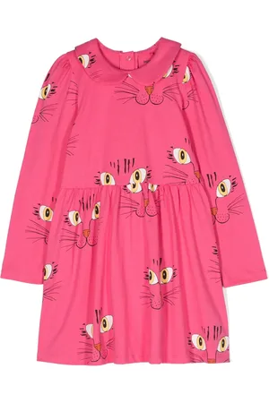 Mini Rodini Angry Cat long-sleeve dress