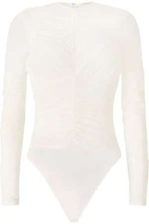 GENNY Ruched long-sleeve bodysuit