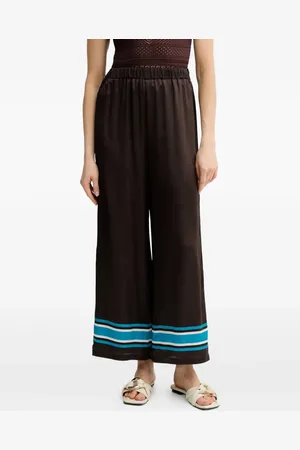 LUISA SPAGNOLI Satin stripe-detail trousers