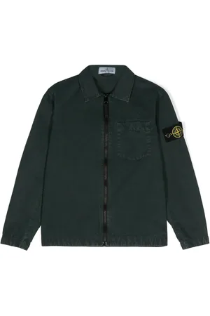 Stone Island Compass-badge zipped shirt
