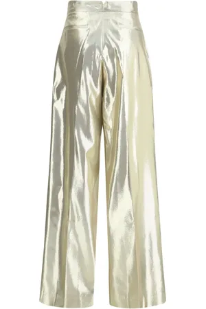 Sa Su Phi Pleated metallic trousers
