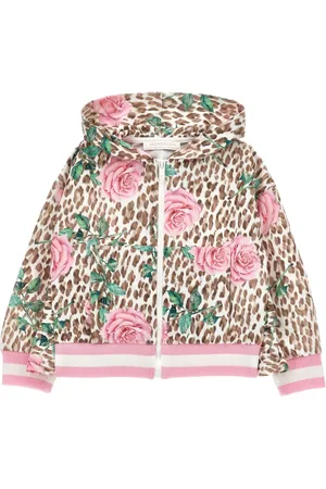 MONNALISA Floral-printed leopard hoodie