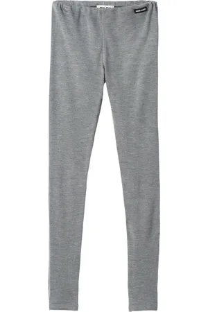 Miu Miu Logo-tag silk leggings