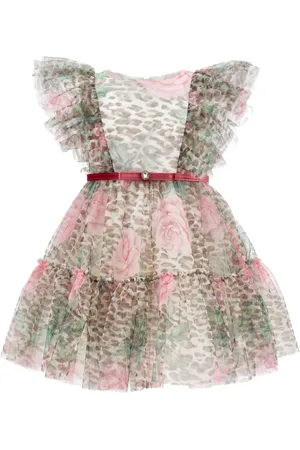 MONNALISA Ruffled-detail floral dress