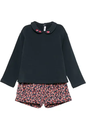 Il gufo Floral-print short set (set of two)
