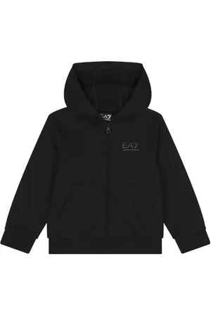 Emporio Armani Logo-embellished hooded zip-up jacket