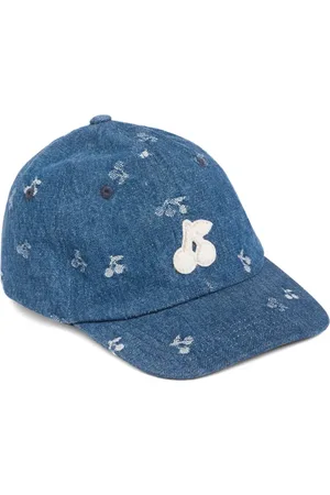 BONPOINT Cherry-print denim cotton cap