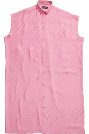 Balenciaga Logo-print silk shirt dress