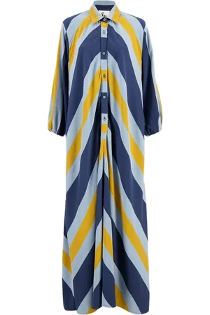 Paula Chevron-patterned maxi dress