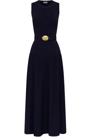 Nicholas Madison pleated belted maxi dress