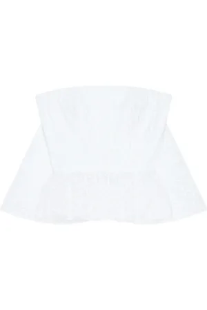 Givenchy Strapless embroidered ruffled top