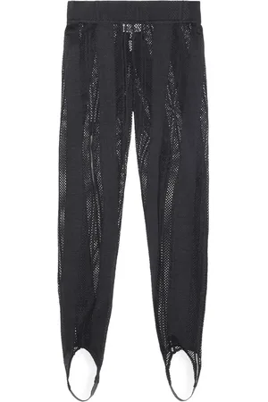 Ganni Mesh-Panelled Stirrup Leggings