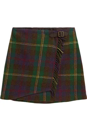 Ralph Lauren Plaid fringe mini skirt
