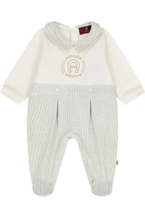 Aigner Peter Pan collar logo pajamas