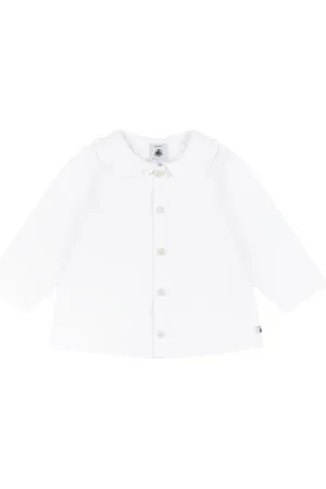 Petit Bateau Ruffled-collar long-sleeve top