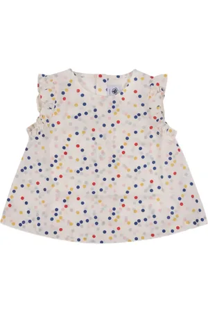 Petit Bateau Ruffled polka-dot top